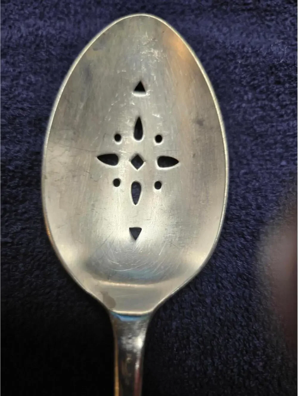 Vintage S.G , England, EPNS A1, Silverplate Slotted Spoon 8 1/4
